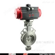 不锈钢高性能气动蝶阀 气动开关高温蝶阀