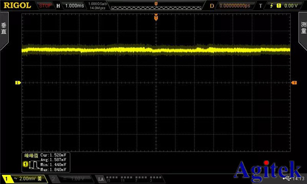 普源線性直流電源8V 20A檔位下電壓紋波噪聲